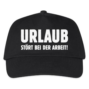 Urlaub Stört Bei Der Arbeit! (Spruch Chef Büro W) - Kinder Basecap - Schwarz - Vorne