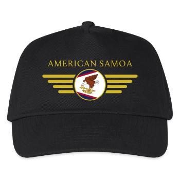 American Samoa, Eleganz Stil Design T-Shirt - Kinder Basecap - Schwarz - Vorne