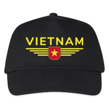 Vietnam Fan, Outfit T Shirt Design - Kinder Basecap - Schwarz - Vorne
