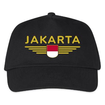 Indonesien Jakarta Fan Outfit Design T Shirt - Kinder Basecap - Schwarz - Vorne