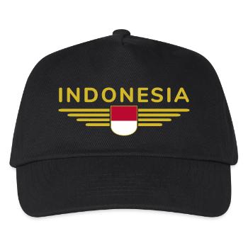 Indonesien Jakarta Fan Outfit Design T Shirt - Kinder Basecap - Schwarz - Vorne