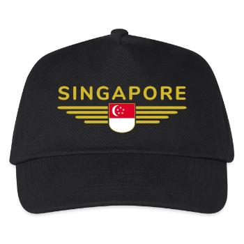 Singapour Fan Outfit Design T Shirt - Casquette de baseball Enfant - noir - Devant