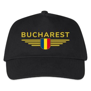 Bukarest T Shirt für Rumänien Fans Outfit - Kinder Basecap - Schwarz - Vorne