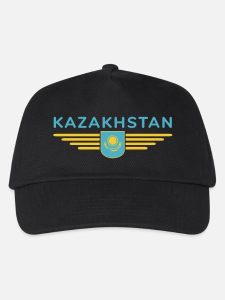Kasachstan Design – Steppe und Tradition - Kinder Basecap - Schwarz