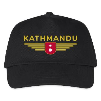 Kathmandu Design – Nepals Herz - Kinder Basecap - Schwarz - Vorne