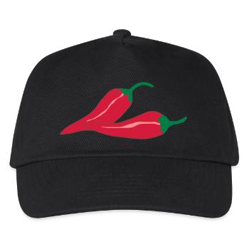 Chilli Chilischote scharf - Kinder Basecap - Schwarz - Vorne