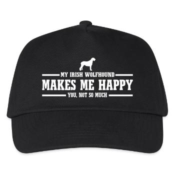 IRISH WOLFHOUND makes me happy - Kinder Basecap - Schwarz - Vorne