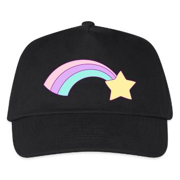 Sternschnuppe Regenbogen Geschenk T-Shirts - Kinder Basecap - Schwarz - Vorne