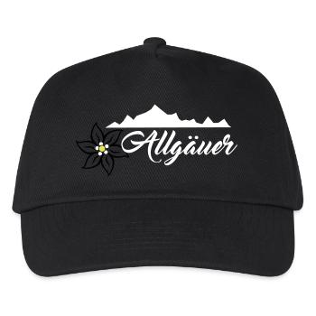 Allgäuer Design Weiß - Kinder Basecap - Schwarz - Vorne