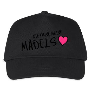 nie ohne meine maedels herz - Kinder Basecap - Schwarz - Vorne