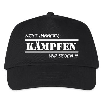 Fun Spruch Shirt Arbeit Nicht Jammern kämpfen (25) - Kinder Basecap - Schwarz - Vorne