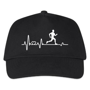 Jogger jogging heartbeat jogging fitness pulse EKG - Casquette de baseball Enfant - noir - Devant