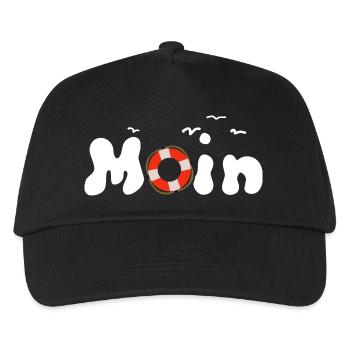 Moin Möwen Rettungsring Nordisch - Kinder Basecap - Schwarz - Vorne