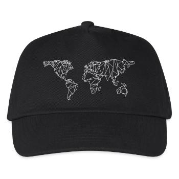 World map geometric - Kids’ Baseball Cap - black - Front