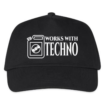 Techno - Kinder Basecap - Schwarz - Vorne