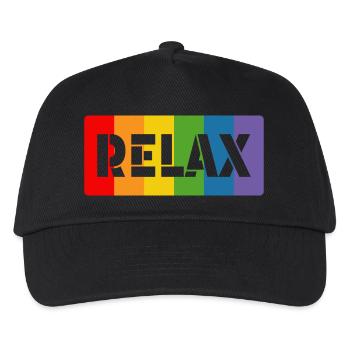 lgbt Rainbow Tshirt RELAX LGBT lgbtqi queer - Kids’ Baseball Cap - black - Front