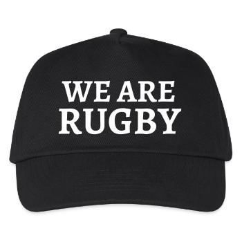 Wir sind Rugby, Rugby, Rugbysport - Kinder Basecap - Schwarz - Vorne