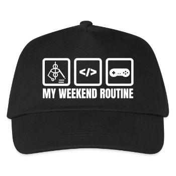 Ma routine du week-end - Casquette de baseball Enfant - noir - Devant