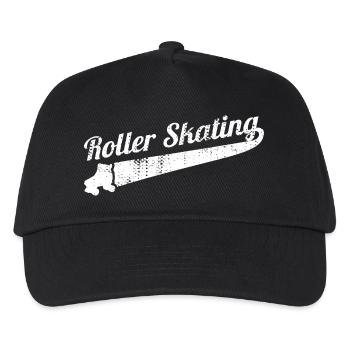 80er Jahre Rollschuhlaufen - Kinder Basecap - Schwarz - Vorne