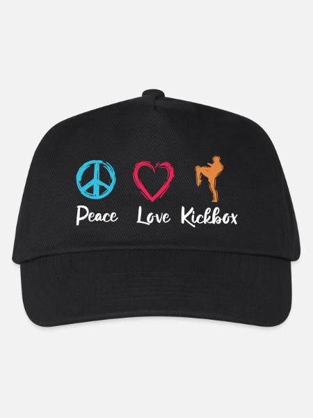 Frieden Liebe Kickbox - Kinder Basecap - Schwarz