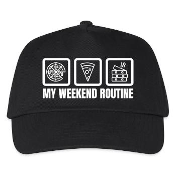 Ma routine du week-end - Casquette de baseball Enfant - noir - Devant