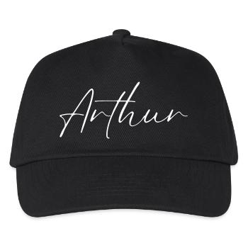 Arthur Name T-Shirt Geschenk Für Männer - Kinder Basecap - Schwarz - Vorne