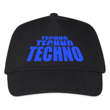 Techno Liebe Zitat Spruch Musik Party Feiern Logo - Kinder Basecap - Schwarz - Vorne