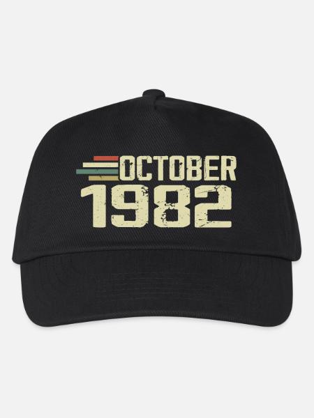 October 1982 - Geburtstag im Oktober 1982 - Kinder Basecap - Schwarz