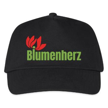 Final Logo Blumen - Kinder Basecap - Schwarz - Vorne