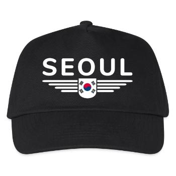 Seoul Fan T-Shirt for Korea Lovers - Kids’ Baseball Cap - black - Front
