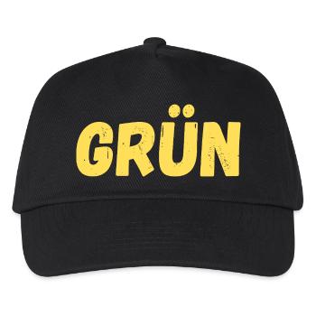 Grün - Kinder Basecap - Schwarz - Vorne