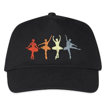 Ballett Mädchen Tanz Vintage Look - Kinder Basecap - Schwarz - Vorne