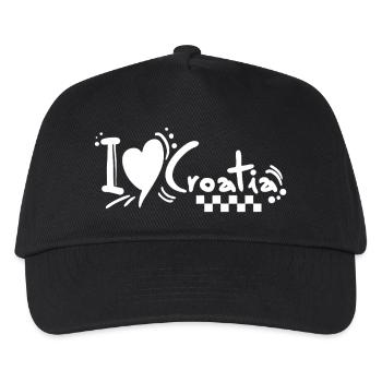 kroatien hrvatska kroatien hrv hr hr adria tourismus meer - Kinder Basecap - Schwarz - Vorne