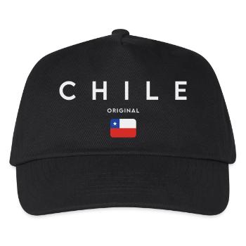 Flagge von Chile, Chilenischer Stolz - Kinder Basecap - Schwarz - Vorne