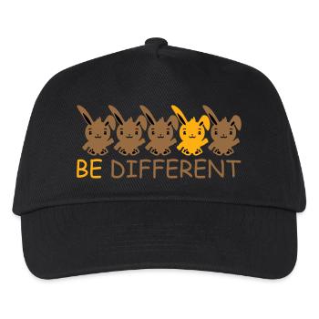 5 Hasen Freunde Unterschied Be Different Anders - Kinder Basecap - Schwarz - Vorne
