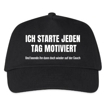 Motiviert starten, auf der Couch scheitern - Kinder Basecap - Schwarz - Vorne