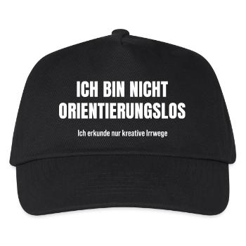 Ich bin nicht orientierungslos – kreativ halt - Kinder Basecap - Schwarz - Vorne