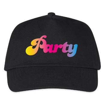Party Verlauf feiern Mallorca farbenfroh Farbe Fun - Kinder Basecap - Schwarz - Vorne