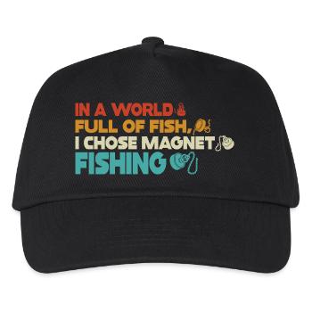 Aimant de pêche en néodyme pour pêcheur magnétique - Casquette de baseball Enfant - noir - Devant