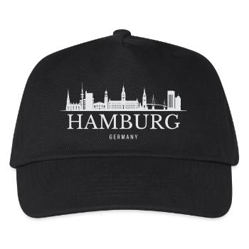 Hamburg Skyline, Hamburg Germany - Kids’ Baseball Cap - black - Front