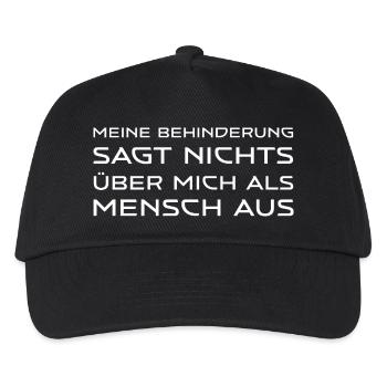 Behinderung sagt nichts über mich als Mensch - Kinder Basecap - Schwarz - Vorne