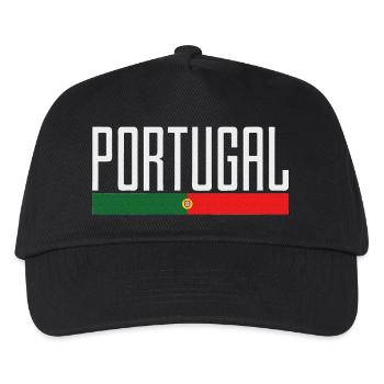 Typografie der portugiesischen Flagge - Kinder Basecap - Schwarz - Vorne