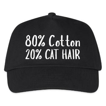 Slogan drôle de chat 80 % coton 20 % poils de chat - Casquette de baseball Enfant - noir - Devant