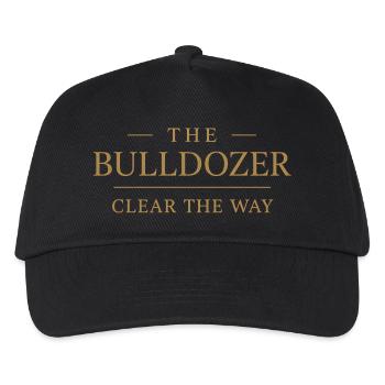 The Bulldozer – Edles Goldlogo Design - Kinder Basecap - Schwarz - Vorne