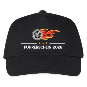 Führerschein 2026 Fahrprüfung Auto PKW Prüfung - Kinder Basecap - Schwarz - Vorne