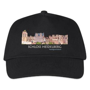 Heidelberg Schloss Panorama, Handzeichnung - Kids’ Baseball Cap - black - Front