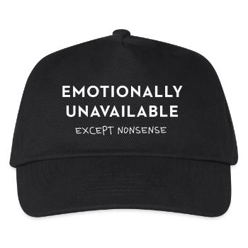 Emotionally Unavailable - except nonsense Spruch - Kids’ Baseball Cap - black - Front
