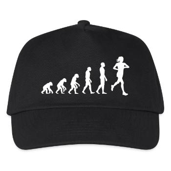 JOGGEN RENNEN FRAU, POWER RUN! JOGGEN, LAUFEN - Kinder Basecap - Schwarz - Vorne