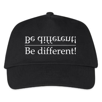 Be different Kontrast-Typografie - Kinder Basecap - Schwarz - Vorne