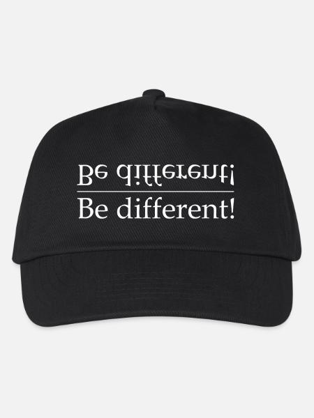 Be different Kontrast-Typografie - Kinder Basecap - Schwarz